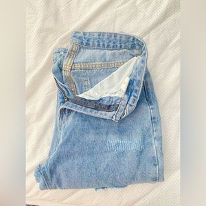 high rise medium washed jeans
